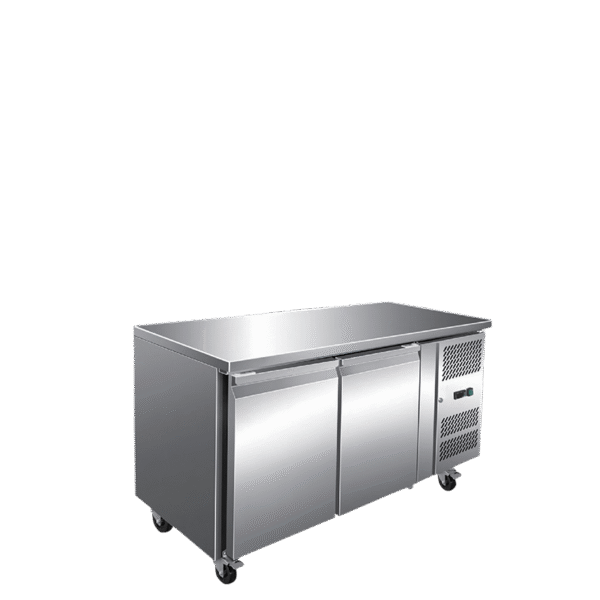 280L 2-Door Stainless Prep Counter