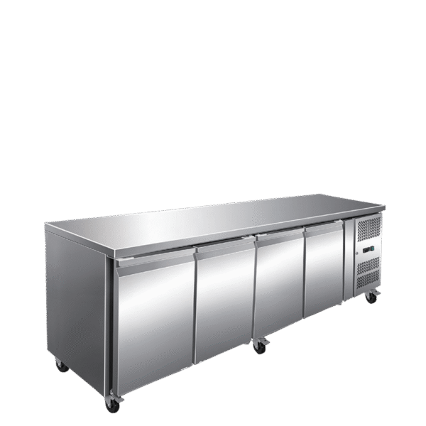 550L 4-Door Stainless Prep Counter